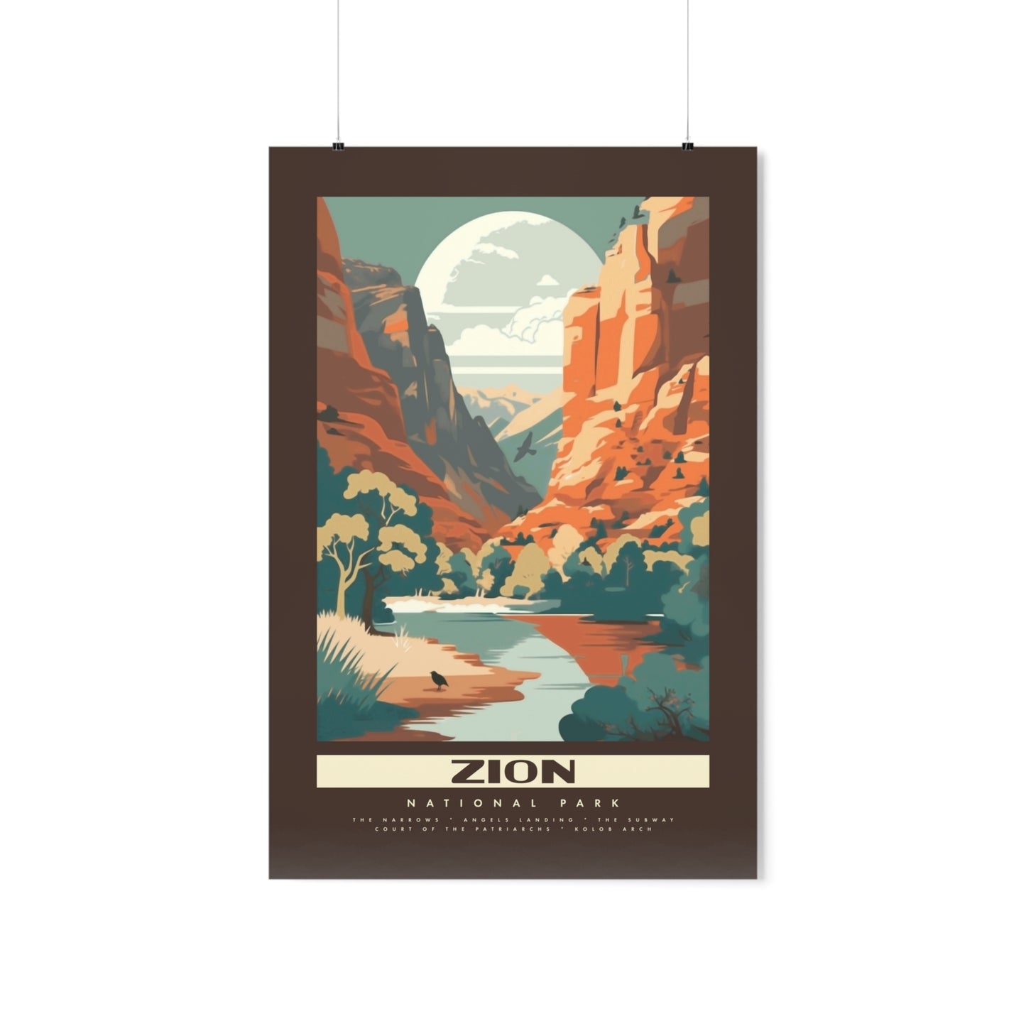 Zion National Park Travel Poster 24 in. x 36 in.