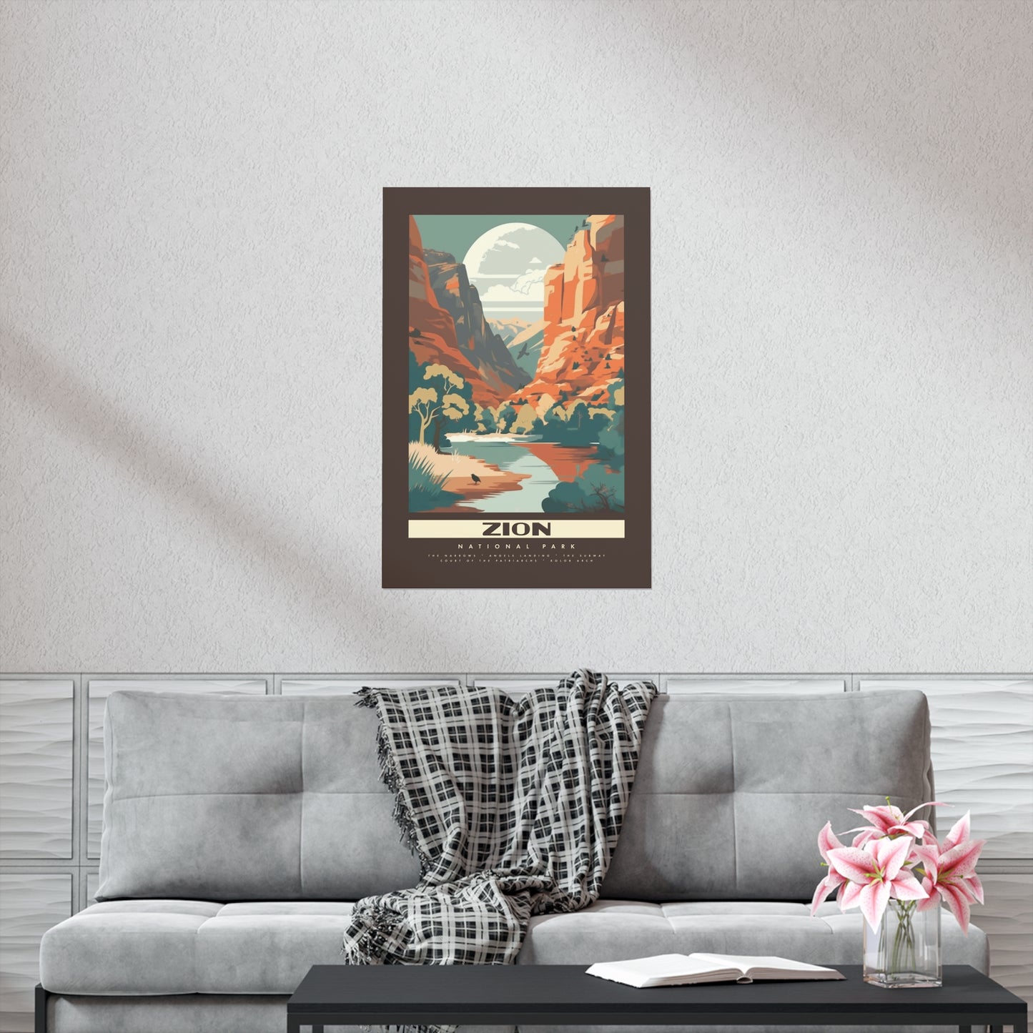 Zion National Park Travel Poster 24 in. x 36 in.