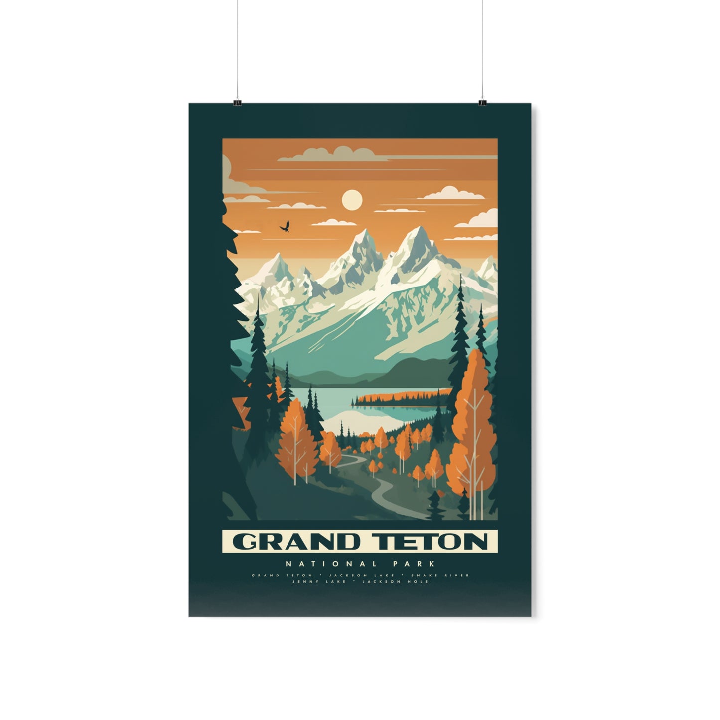Grand Teton National Park Travel Poster 24 in. x 36 in.