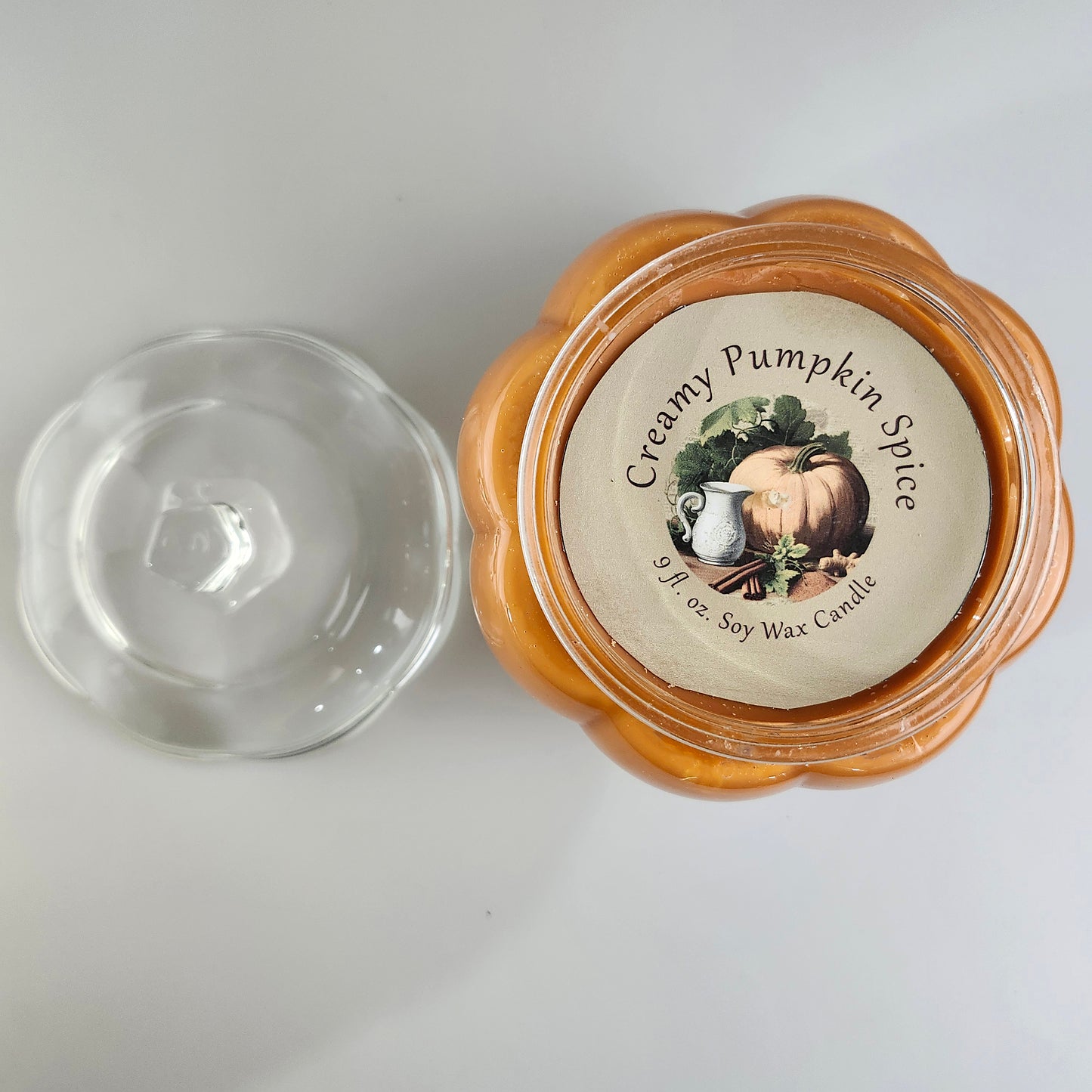 Creamy Pumpkin Spice Glass Pumpkin Jar Candle