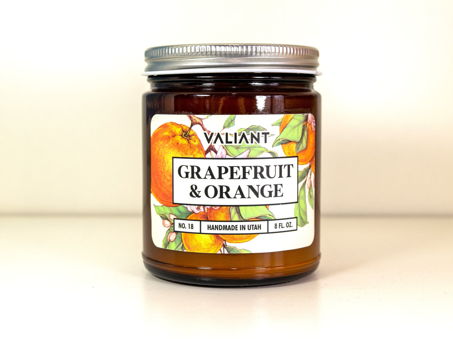 Grapefruit & Orange Botanical Candle in Amber Glass