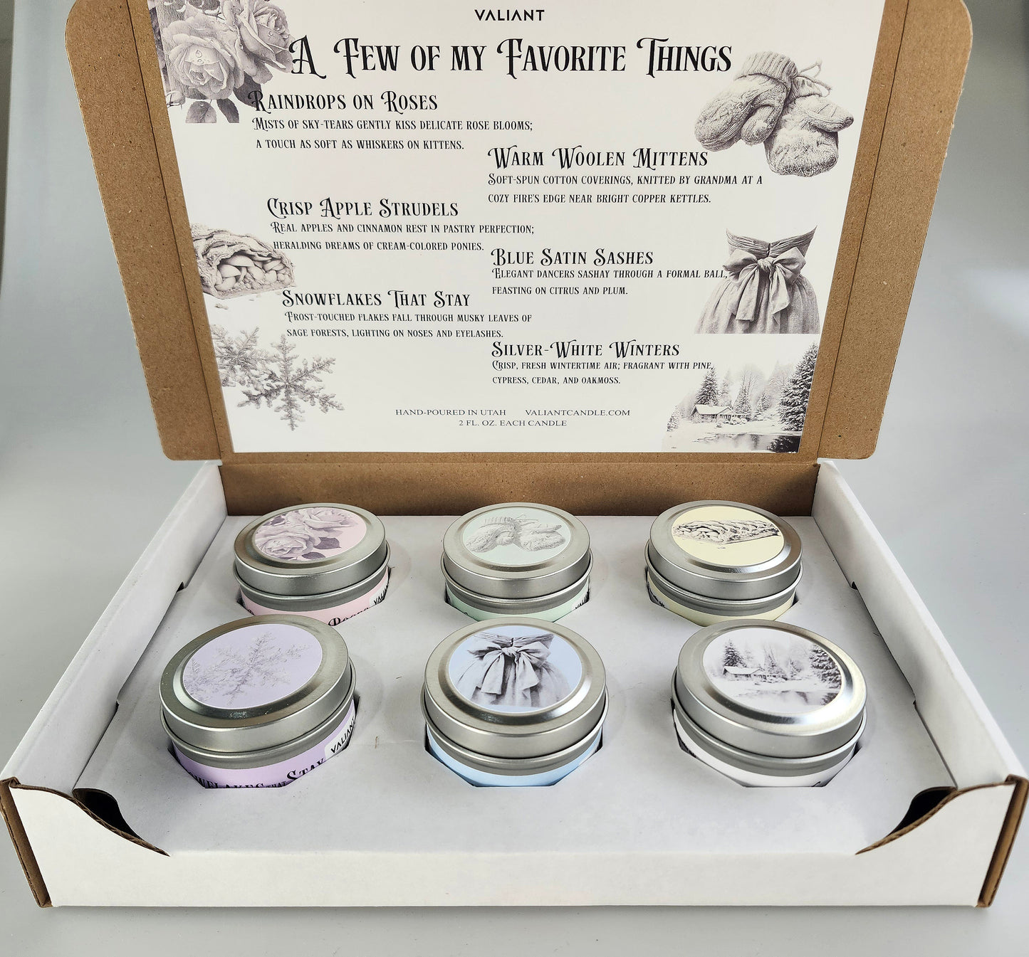 My Favorite Things Candle Sample Pack - Set of 6 | Christmas Candles