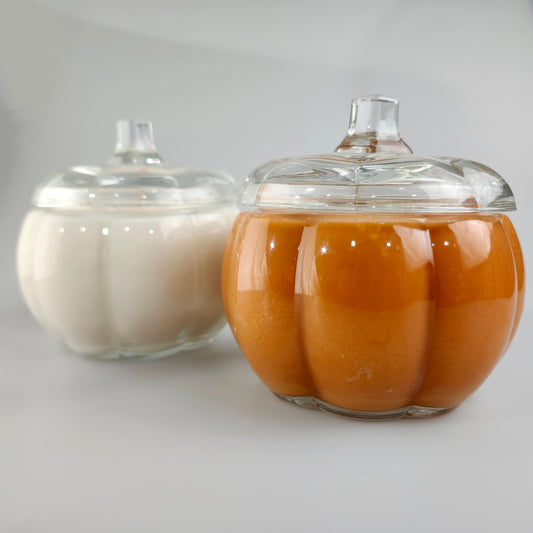 White Pumpkin Satin Glass Pumpkin Jar Candle