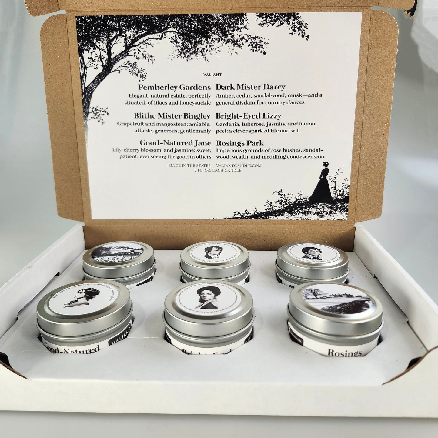 Pride and Prejudice Candle Pack | Six Jane Austen Candles