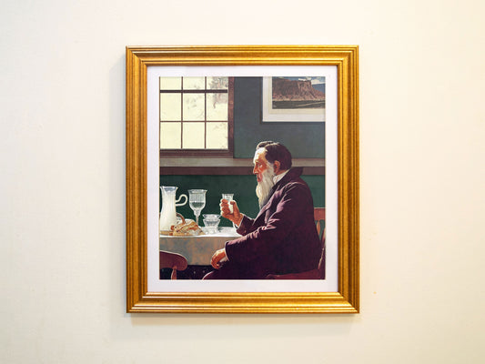 Brigham Young Drinking a Glass of Milk